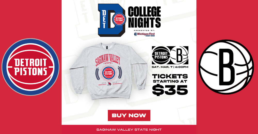 SVSU Night at the Detroit Pistons on March 7, tickets start at $35